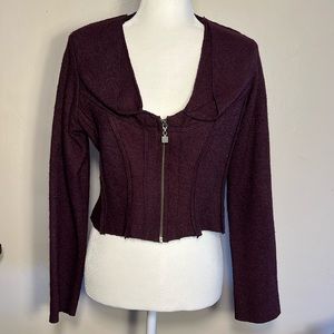 ART Atelier Wool Cropped Seam Detail Italian Jacket Blazer 8 Medium